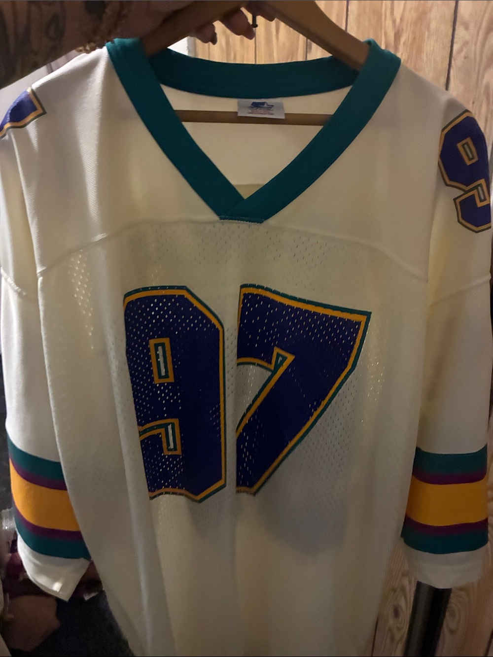 Vintage Style Commemorative Super Bowl Edition Teal Number 97 Football Jersey